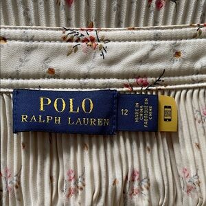 Polo Ralph Lauren Floral Pleated Cream Skirt
